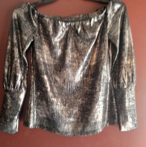 Metallic Off The Shoulder Top